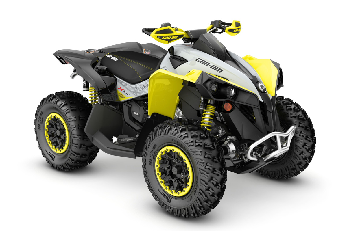 Renegade 650 X xc ein ATV in Black mit Gray & Sunburst Yellow von Can-Am - Modelljahr 2020 - 0004ULB00
