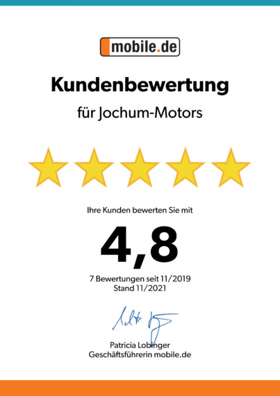 Kundenbewertung für Jochum-Motors - mobile.de Händler seit 13. März 2006