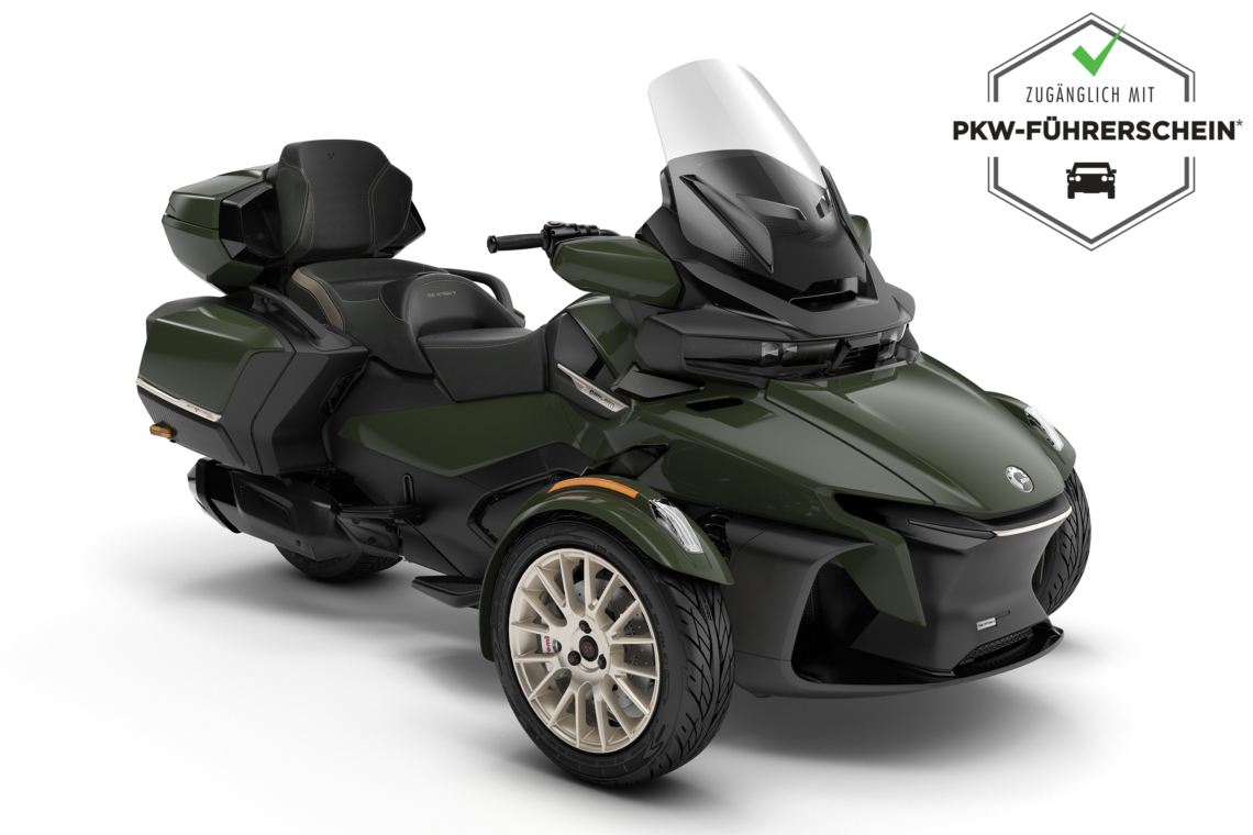 Can-Am Spyder 1330 RT Sea-to-Sky – 2023er Modell – in Green Shadow.